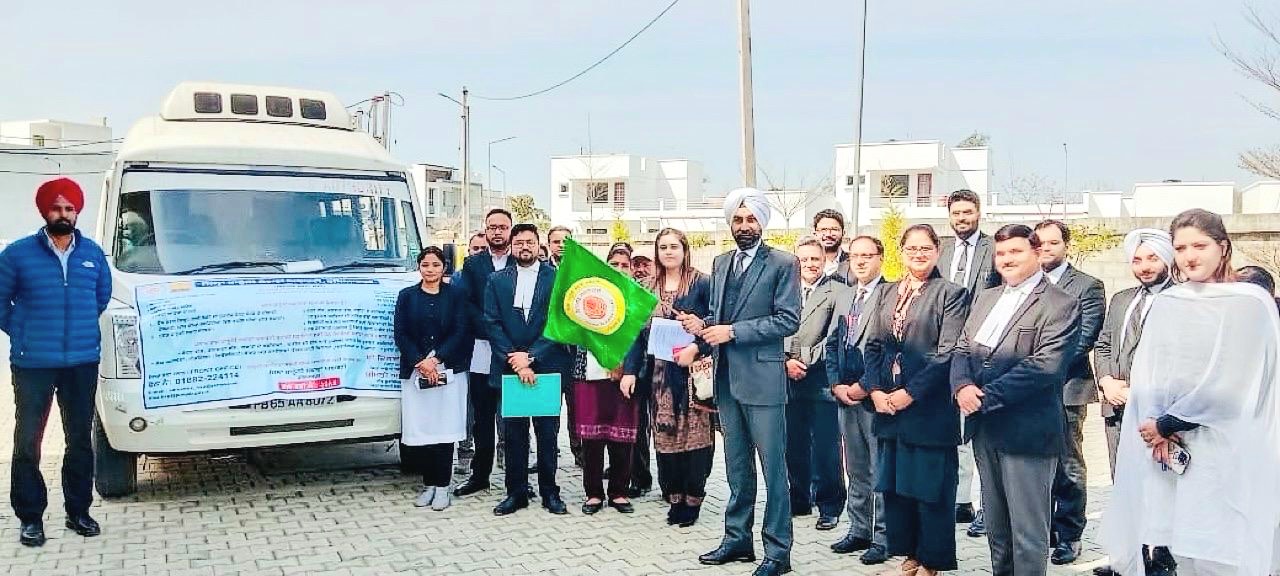 District and Sessions Judge sent a publicity van regarding free legal aid and National Lok Adalat